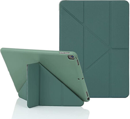 Apple iPad 9. Nesil 10.2" Kılıf Trifolding Arkası Silikon Smart A2602 A2603 A2605 A2604