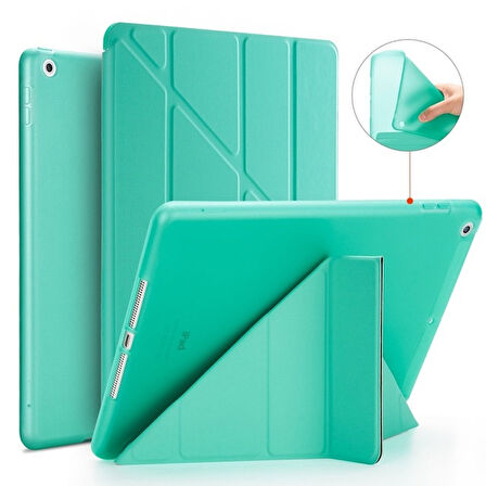 Apple iPad Air 3 10.5" Kılıf Trifolding Arkası Silikon Smart A2152 A2123 A2153 A2154
