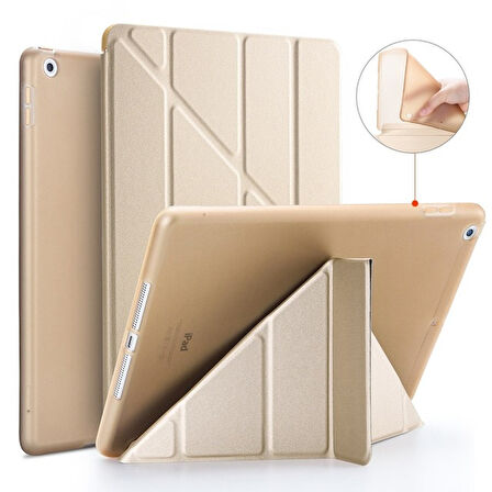 iPad 2 3 4 Kılıf Trifolding Arkası Silikon Smart A1395 A1396 A1397 A1416 A1430 A1403 A1458 A1459-460