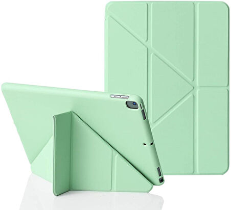 iPad 2 3 4 Kılıf Trifolding Arkası Silikon Smart A1395 A1396 A1397 A1416 A1430 A1403 A1458 A1459-460