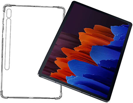 Samsung Galaxy Tab S7 FE LTE T730 T735 T737 Kılıf Darbelere Dayanıklı Şeffaf Kapak