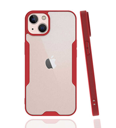 Apple iPhone 13 Kılıf Kenar Renkli Kamera Korumalı Mat Kapak