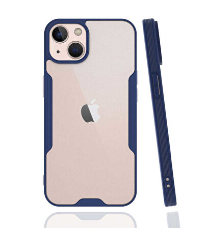 Apple iPhone 13 Kılıf Kenar Renkli Kamera Korumalı Mat Kapak