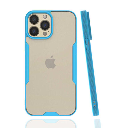 Apple iPhone 13 Pro Max Kılıf Kenar Renkli Kamera Korumalı Mat Kapak