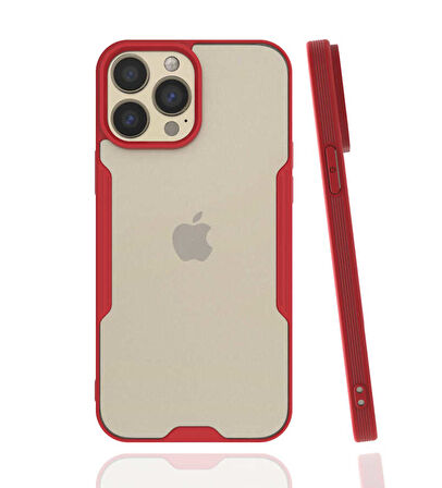 Apple iPhone 13 Pro Max Kılıf Kenar Renkli Kamera Korumalı Mat Kapak