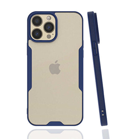 Apple iPhone 13 Pro Max Kılıf Kenar Renkli Kamera Korumalı Mat Kapak