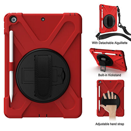 Apple iPad Air 2 9.7 Kılıf Defender Askılı Zırhlı Tank Case A1566 A1567