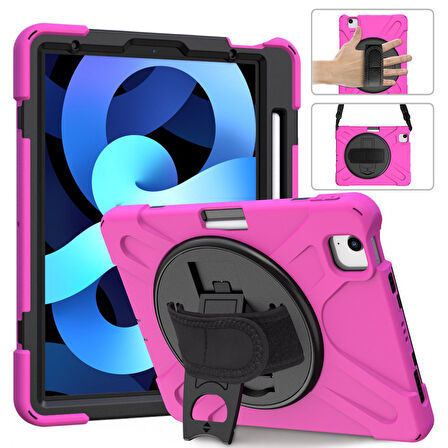 Apple iPad Air 4 10.9 Kılıf Defender Askılı Zırhlı Tank Case A2072 A2316 A2324 A2325