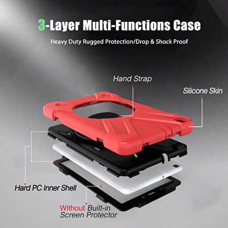 Samsung Galaxy Tab A 8.0 T290 T295 T297 Kılıf Defender Askılı Zırhlı Tank Case