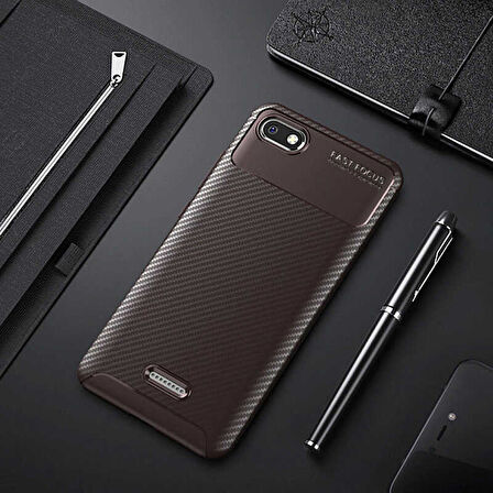 Xiaomi Redmi 6A Kılıf Karbon Silikon Case