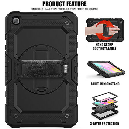 Samsung Galaxy Tab A 8.0 T290 T295 T297 Kılıf Defender Askılı Pars Case Fuji