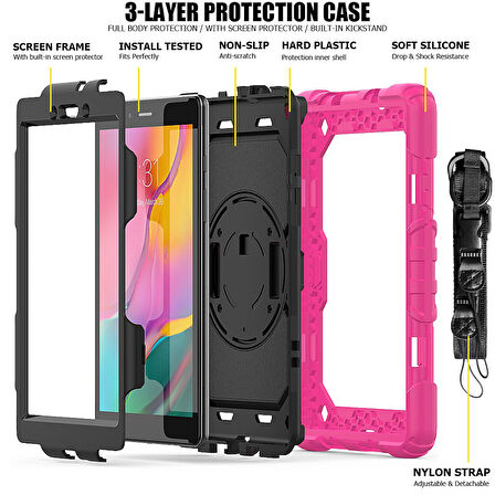 Samsung Galaxy Tab A 8.0 T290 T295 T297 Kılıf Defender Askılı Pars Case Fuji