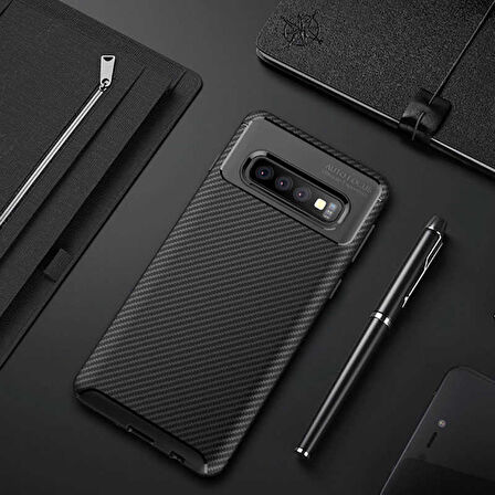Samsung Galaxy S10 Kılıf Karbon Silikon Case