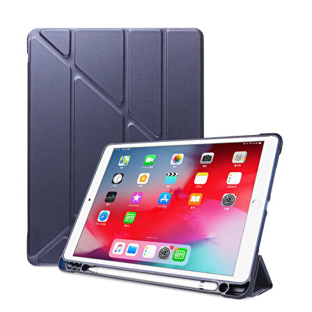 Apple iPad Air 2 9.7 Kılıf Kalem Bölmeli Trifolding Case A1566 A1567