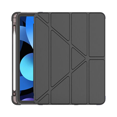 Apple iPad Air 2 9.7 Kılıf Kalem Bölmeli Trifolding Case A1566 A1567