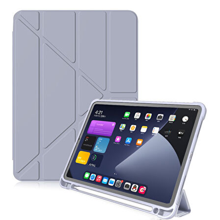Apple iPad Air 2 9.7 Kılıf Kalem Bölmeli Trifolding Case A1566 A1567