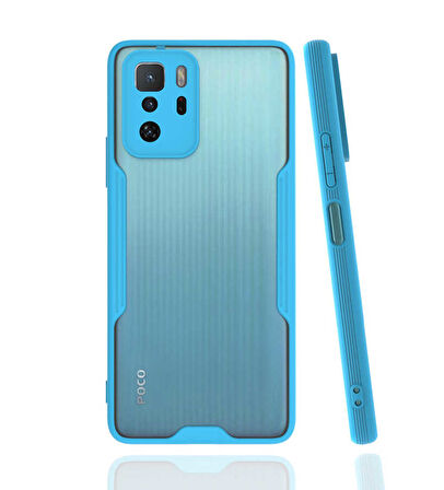 Xiaomi Poco X3 GT Kılıf Kenar Renkli Kamera Korumalı Mat Kapak