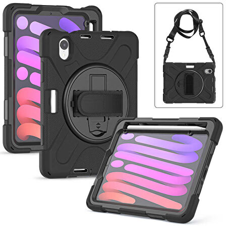 Apple iPad Mini 7 Mini 6 Kılıf Defender Askılı Zırhlı Tank Case 2021-2024