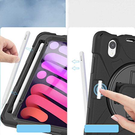 Apple iPad Mini 7 Mini 6 Kılıf Defender Askılı Zırhlı Tank Case 2021-2024
