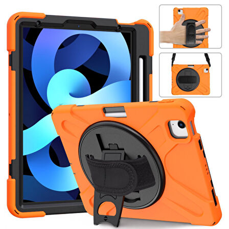 Apple iPad Air 4 10.9 Kılıf Defender Askılı Zırhlı Tank Case A2072 A2316 A2324 A2325