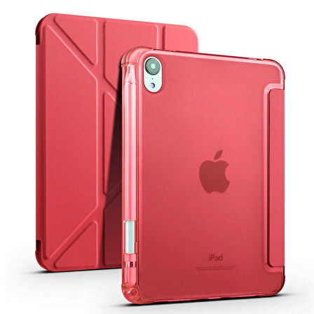Apple iPad Mini 7 Mini 6 Kılıf Kalem Bölmeli Trifolding Case 2021-2024