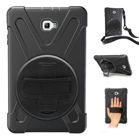 Samsung Galaxy Tab A 10.1 T580 T583 T585 Kılıf Defender Askılı Zırhlı Tank Case