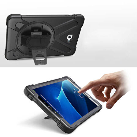 Samsung Galaxy Tab A 10.1 T580 T583 T585 Kılıf Defender Askılı Zırhlı Tank Case