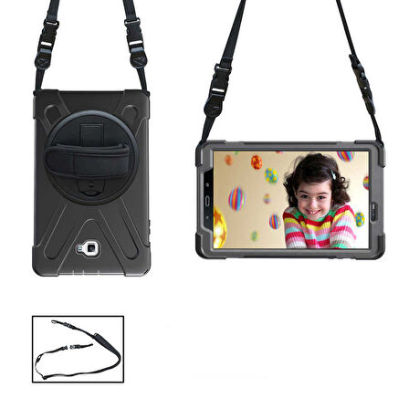 Samsung Galaxy Tab A 10.1 T580 T583 T585 Kılıf Defender Askılı Zırhlı Tank Case
