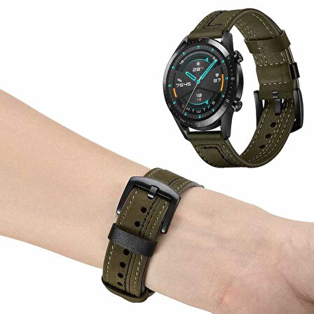 Huawei Watch 3 GT GT2 GT2e GT3 GT4 GT5 Pro 46mm Ultimate SE Elite Kordon Nubuk Deri Kordon