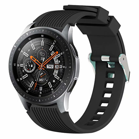 Samsung Galaxy Watch Gear S3 / 46mm / 3 45mm Kordon Çizgili Silikon Kordon