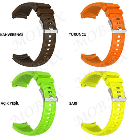 Samsung Galaxy Watch 42mm Active 2 40mm 44mm Kordon Çizgili Silikon Kordon