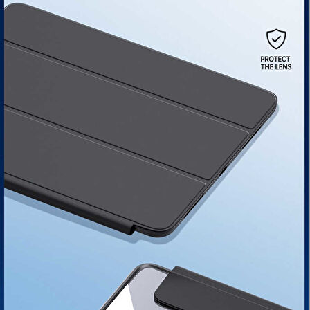 Apple iPad 9. 8. 7. Nesil 10.2" Kılıf Kalem Bölmeli Şeffaf Case A2602 A2603 A2604 A2605