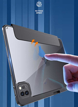 Apple iPad 9. 8. 7. Nesil 10.2" Kılıf Kalem Bölmeli Şeffaf Case A2602 A2603 A2604 A2605