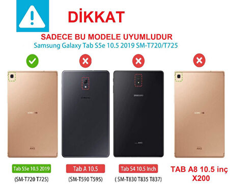 Samsung Galaxy Tab S5E T720 T725 T277 Kılıf Tablet Hibrit Silikon Case