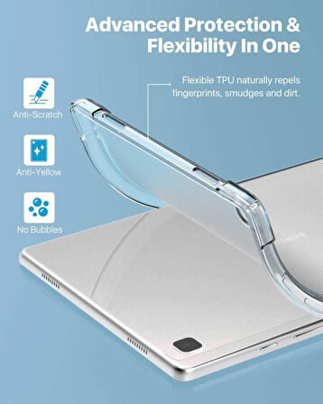Samsung Galaxy Tab A7 Lite T220 T225 T227 Kılıf Darbelere Dayanıklı Şeffaf Kapak
