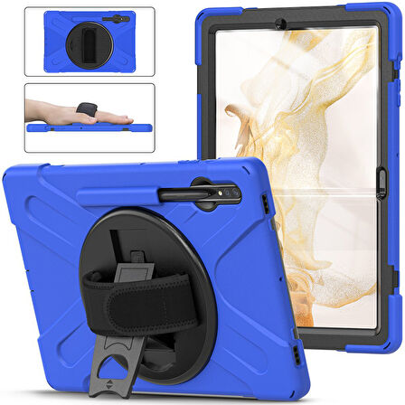Samsung Galaxy Tab S7 Plus T970 T975 T977 Kılıf Defender Askılı Zırhlı Tank Case