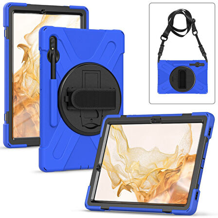 Samsung Galaxy Tab S7 Plus T970 T975 T977 Kılıf Defender Askılı Zırhlı Tank Case