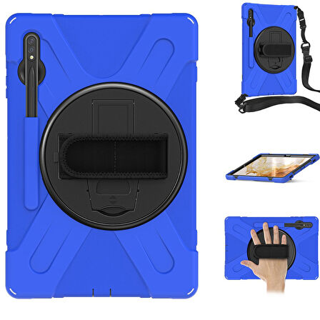 Samsung Galaxy Tab S7 Plus T970 T975 T977 Kılıf Defender Askılı Zırhlı Tank Case