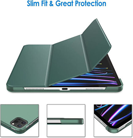 Apple iPad Pro 11 2. Nesil Kılıf PU Deri Smart Standlı Case A2228 A2068 A2230 A2231