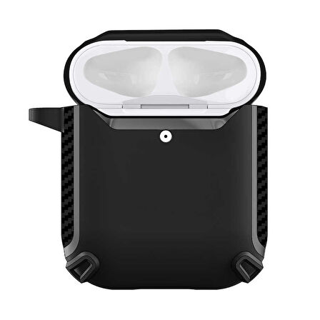 Apple Airpods 1. / 2. Nesil Uyumlu Kılıf Karbonfiber TPU Silikon Uyumlu Kılıf 26