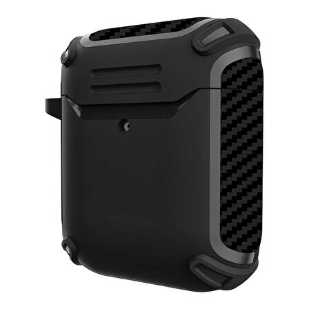 Apple Airpods 1. / 2. Nesil Uyumlu Kılıf Karbonfiber TPU Silikon Uyumlu Kılıf 26