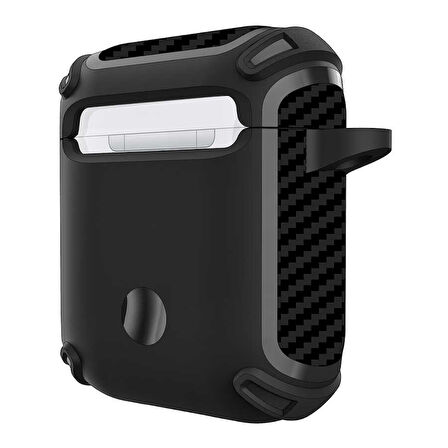 Apple Airpods 1. / 2. Nesil Uyumlu Kılıf Karbonfiber TPU Silikon Uyumlu Kılıf 26
