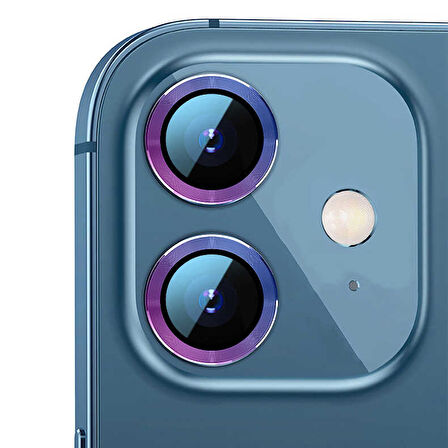 Apple iPhone 12 Mini Kamera Lens Koruyucu Çerçeveli Koruyucu CL-07
