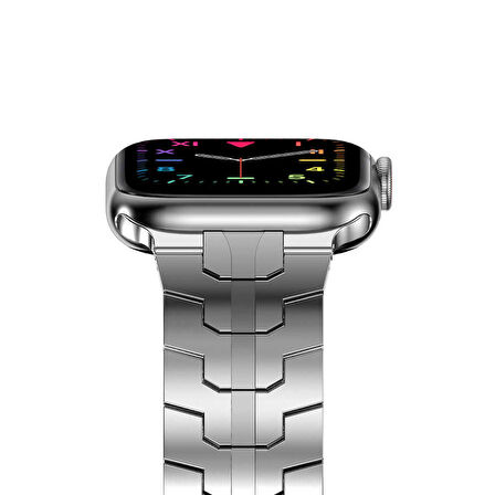 Apple Watch 42/44/45/46/49mm Kordon V-for Dizayn Metal Kordon 2/3/4/5/6/se/7/8/9/10/ultra