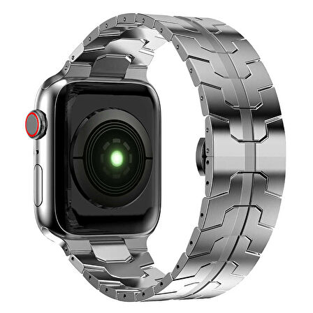 Apple Watch 42/44/45/46/49mm Kordon V-for Dizayn Metal Kordon 2/3/4/5/6/se/7/8/9/10/ultra