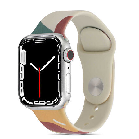 Apple Watch 38mm Kordon Karışık Renkli Silikon Kordon