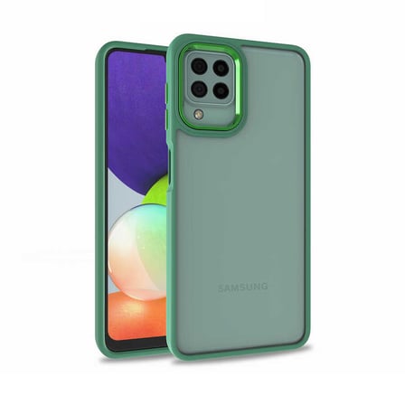Samsung Galaxy A12 Kılıf Kamera Nikelaj Kenar Renkli Kapak