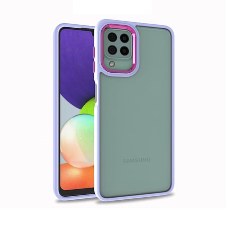 Samsung Galaxy A12 Kılıf Kamera Nikelaj Kenar Renkli Kapak