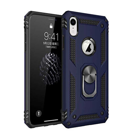 Apple iPhone XR 6.1 Kılıf Yüzüklü Zırh Tank Vega
