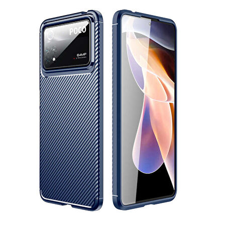 Xiaomi Poco X4 Pro 5G Kılıf Karbon Silikon Case Kapak